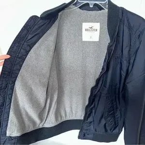 Mens lightweight bomber jacket bundle with Hoodie Zip Up Jacket - Navy Grey